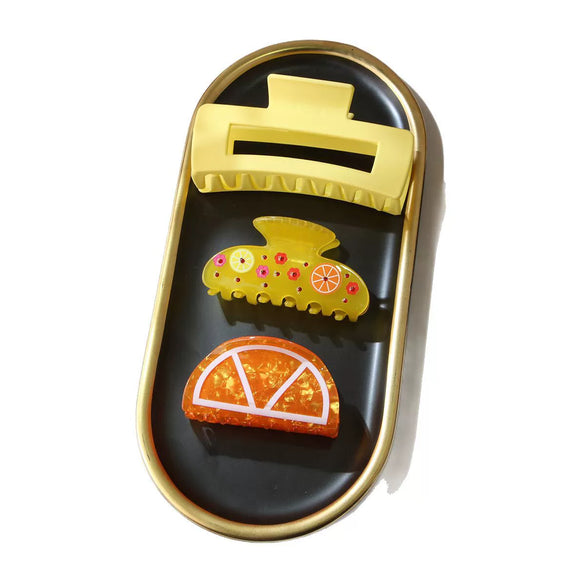 Hair Grab Clip Threepiece Set Acetic Acid Light Luxury Style Baking Paint