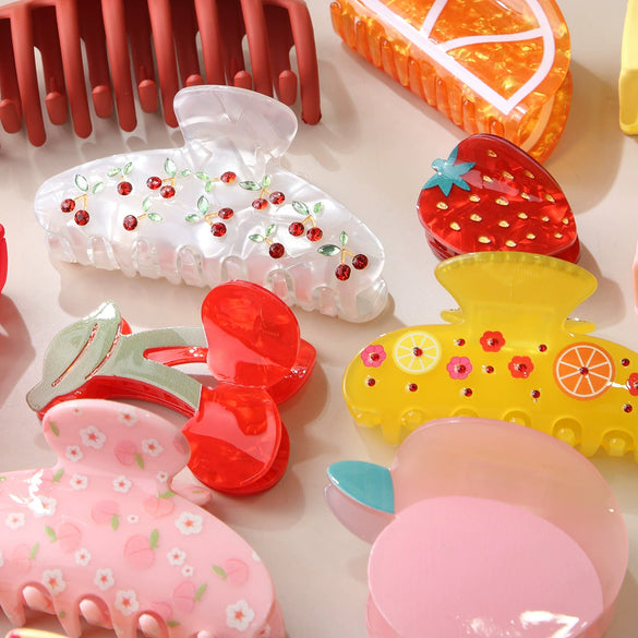 Hair Grab Clip Threepiece Set Acetic Acid Light Luxury Style Baking Paint