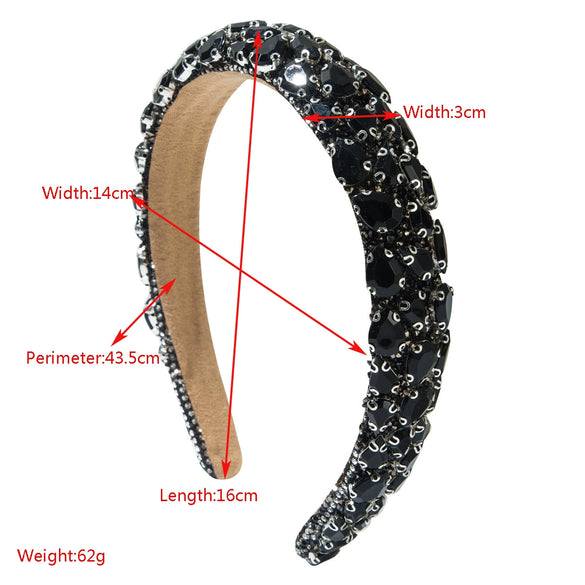 Hair Hoop Baroque Style Glass Glaze Diamond Women's Hair Accessories