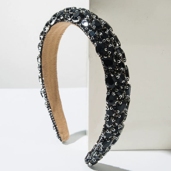 Hair Hoop Baroque Style Glass Glaze Diamond Women's Hair Accessories