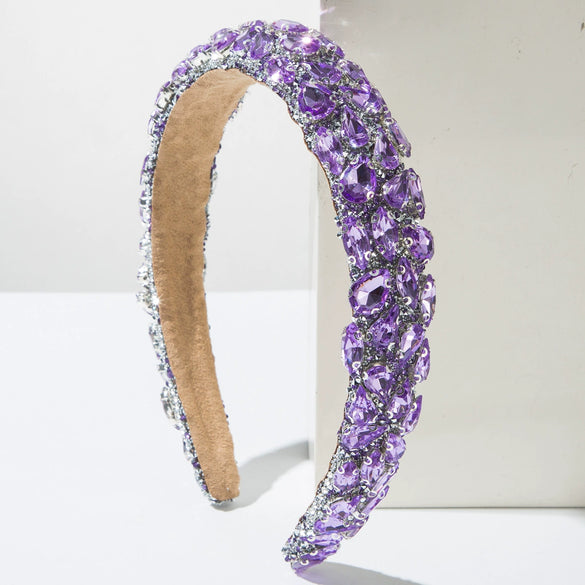 Hair Hoop Baroque Style Glass Glaze Diamond Women's Hair Accessories