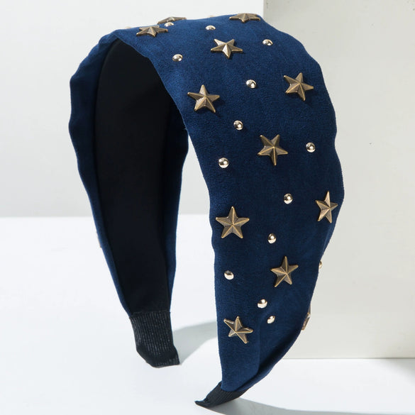 Hair Hoop Headband Cloth Inlay Star Rivet Female Allmatch Hair Accessories