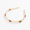 Hair Hoop Metal Daisy Flower Rice Bead Imitation Pearl Pastoral Style Geometric Hair Accessories