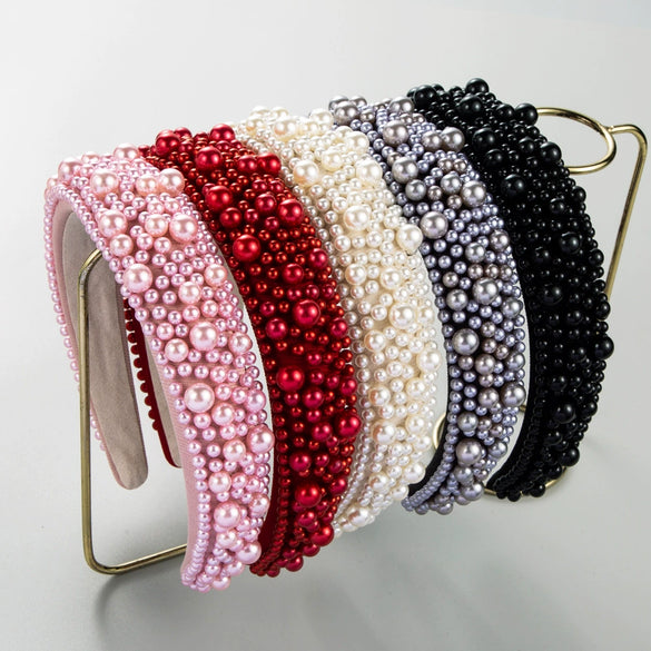 Hair Hoop Pearl Handmade Geometric Women's Hair Accessories