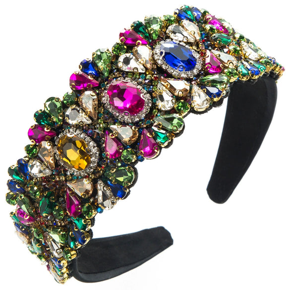 Hair Hoop Rhinestone Glass Drill Geometric Diamond Baroque Style Hair Accessories