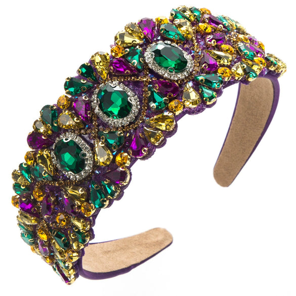 Hair Hoop Rhinestone Glass Drill Geometric Diamond Baroque Style Hair Accessories