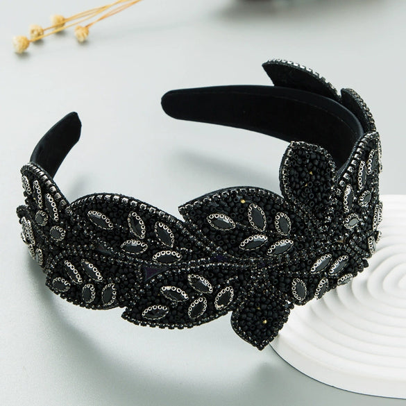 Hair Hoop Rhinestone Leaf Shape Baroque Retro Hair Accessories For Women