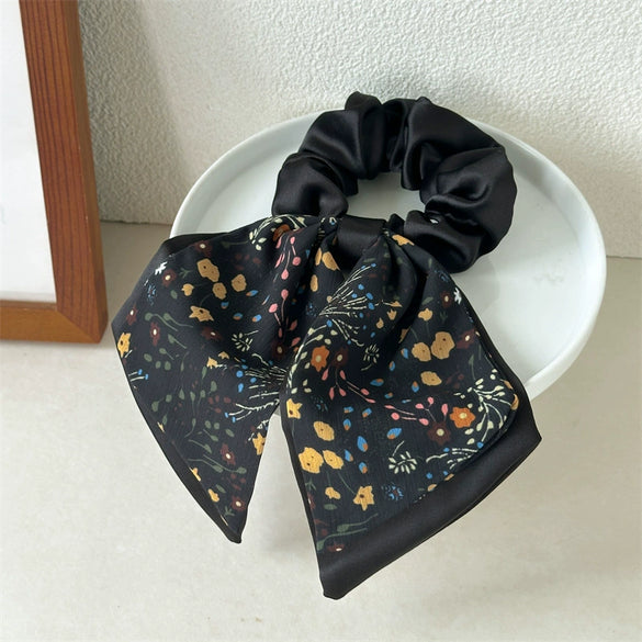 Hair Ring Bowknot Intestine Shape Double Layer Satin Fabric Handmade Women Hair Accessories