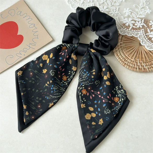 Hair Ring Bowknot Intestine Shape Double Layer Satin Fabric Handmade Women Hair Accessories