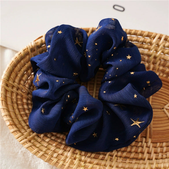 Hair Ring Chiffon Cloth Sweet Star Bow Design Seiko