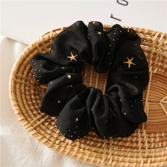 Hair Ring Chiffon Cloth Sweet Star Bow Design Seiko