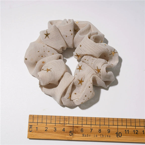 Hair Ring Chiffon Cloth Sweet Star Bow Design Seiko