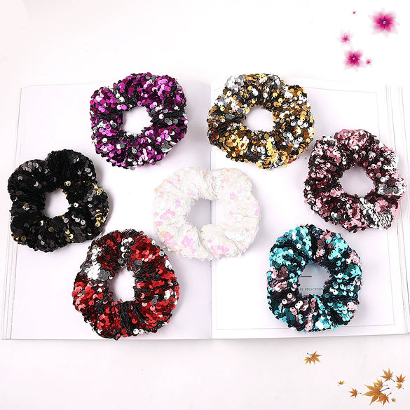 Hair Ring Cloth Handmade Mermaid Flip Large Bowel Shape Fish Scale Large Sequin Design