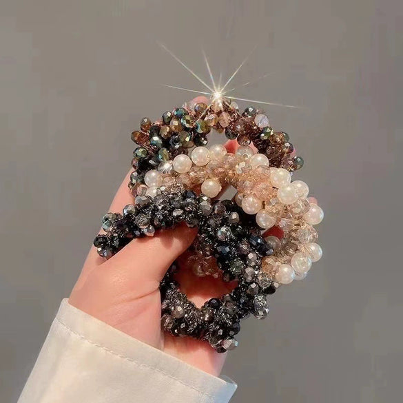 Hair Ring Crystal Handmade Rubber Tendon Female Elegant High Elasticity Headwear