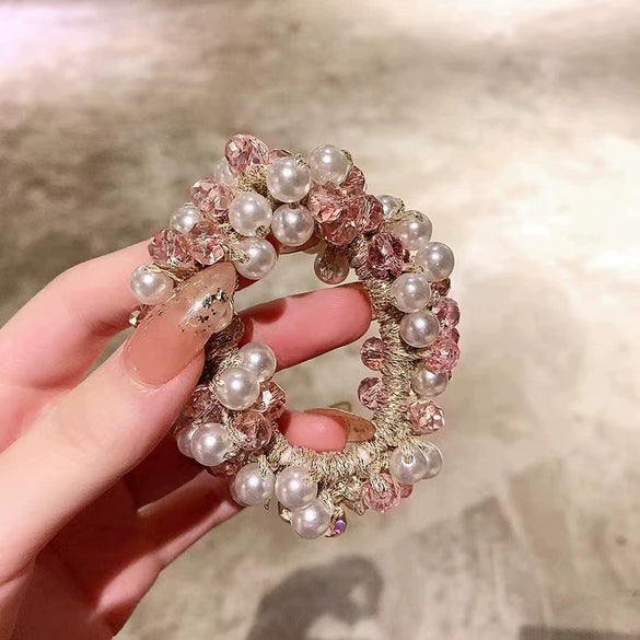 Hair Ring Crystal Handmade Rubber Tendon Female Elegant High Elasticity Headwear