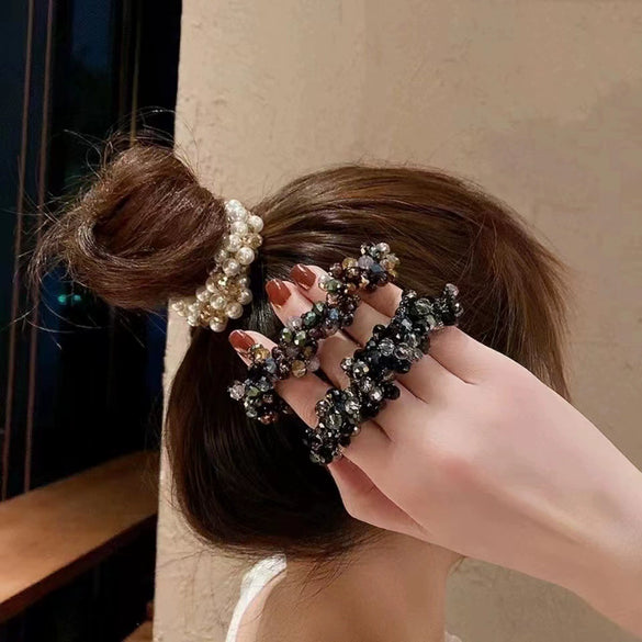 Hair Ring Crystal Handmade Rubber Tendon Female Elegant High Elasticity Headwear