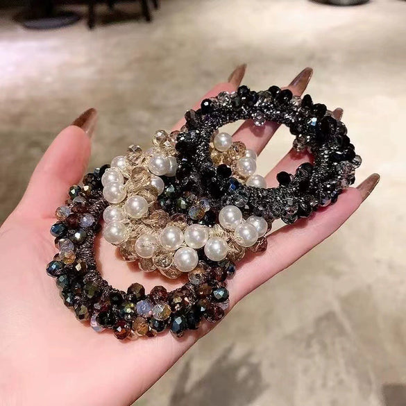 Hair Ring Crystal Handmade Rubber Tendon Female Elegant High Elasticity Headwear