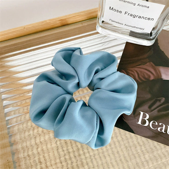 Hair Ring Fabric Doublesided Satin Pig Intestine Style Handmade For Women