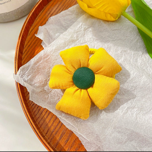 Hair Ring Fabric Flower Bow Drip Glue Handmade Inlaid Simple Hair Accessories For Girls