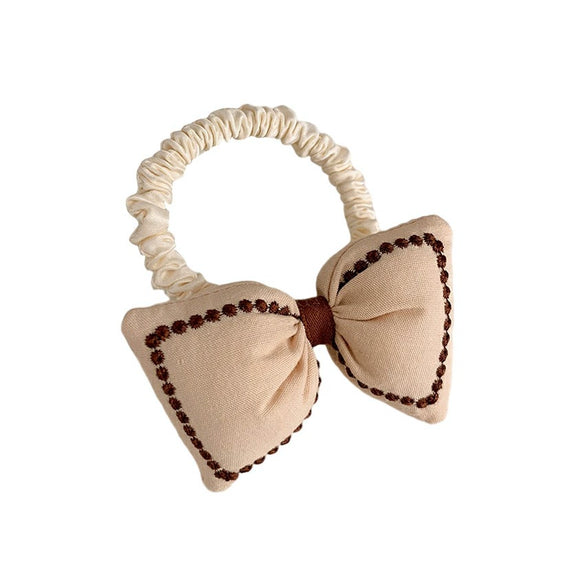 Hair Ring Fabric Flower Bow Drip Glue Handmade Inlaid Simple Hair Accessories For Girls