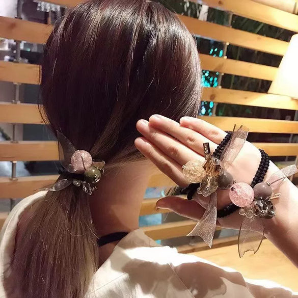 Hair Ring Fabric Geometric Handmade High Elastic Hair Rope