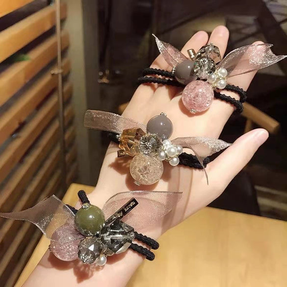 Hair Ring Fabric Geometric Handmade High Elastic Hair Rope
