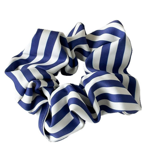 Hair Ring Fabric Handmade Blue Striped Simple Style