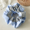 Hair Ring Fabric Handmade Blue Striped Simple Style