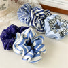 Hair Ring Fabric Handmade Blue Striped Simple Style