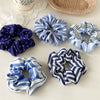 Hair Ring Fabric Handmade Blue Striped Simple Style