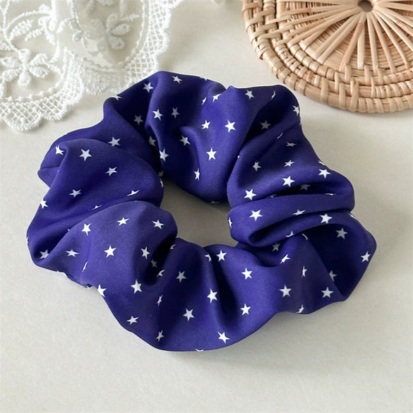 Hair Ring Fabric Handmade Blue Striped Simple Style