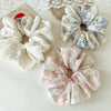 Hair Ring Fabric Handmade Embroidered Flower Design For Women