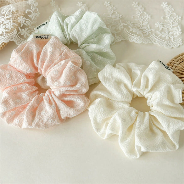 Hair Ring Fabric Handmade Heart Shape Little Fresh High Elasticity