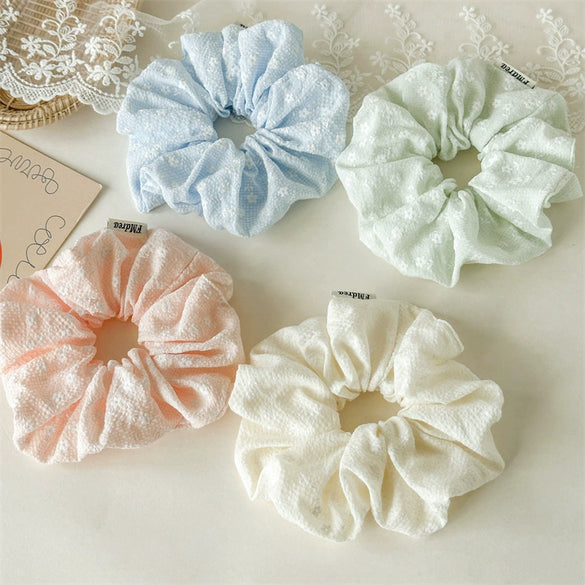 Hair Ring Fabric Handmade Heart Shape Little Fresh High Elasticity