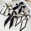 Hair Ring Fabric Handmade Simple Style Black And White Large Bow For Female
