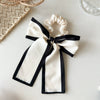 Hair Ring Fabric Handmade Simple Style Black And White Large Bow For Female