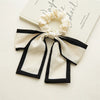 Hair Ring Fabric Handmade Simple Style Black And White Large Bow For Female