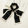 Hair Ring Fabric Handmade Simple Style Black And White Large Bow For Female