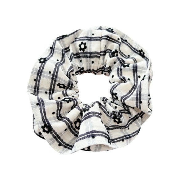 Hair Ring Fabric Handmade Small Fresh Flower Check Style For Women