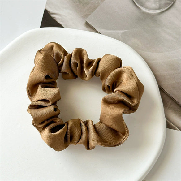 Hair Ring Fabric High Elastic Simple Solid Color Handmade