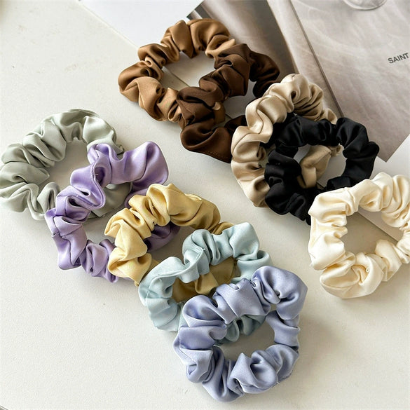 Hair Ring Fabric High Elastic Simple Solid Color Handmade