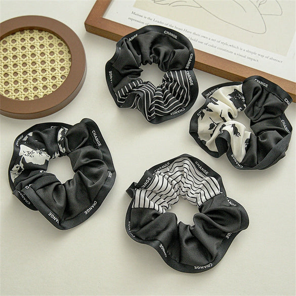 Hair Ring Fabric High Elasticity Handmade Navy Style