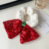 Hair Ring Hair Accessories Christmas Bell Bow Bowknot Sequins Handmade Fabric High Elasticity