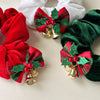 Hair Ring Hair Accessories Christmas Bell Bow Bowknot Sequins Handmade Fabric High Elasticity