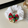 Hair Ring Hair Accessories Christmas Bell Bow Bowknot Sequins Handmade Fabric High Elasticity