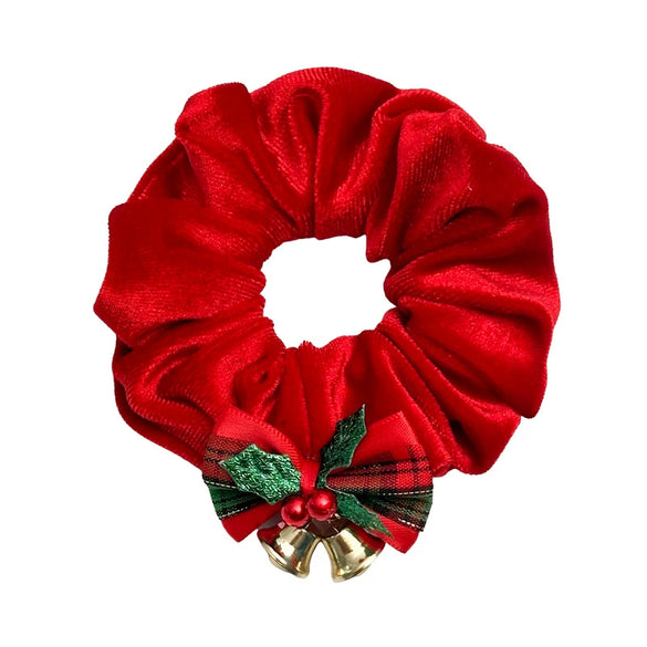 Hair Ring Hair Accessories Christmas Bell Bow Bowknot Sequins Handmade Fabric High Elasticity