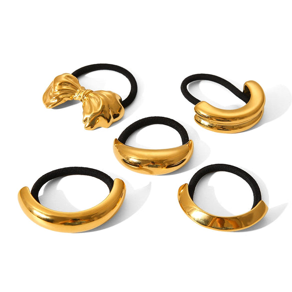Hair Ring Hair Accessories Stainless Steel Curved Bow Electroplated