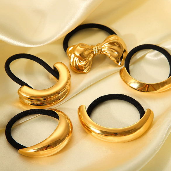 Hair Ring Hair Accessories Stainless Steel Curved Bow Electroplated