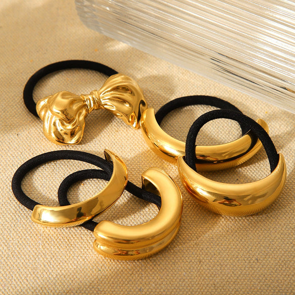 Hair Ring Hair Accessories Stainless Steel Curved Bow Electroplated