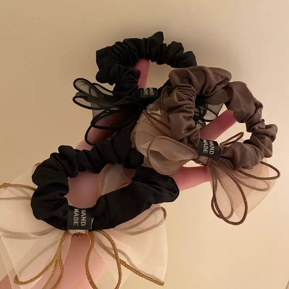 Hair Ring Hair Rope Handmade Mixed Material High Elasticity Plants And Flowers Style